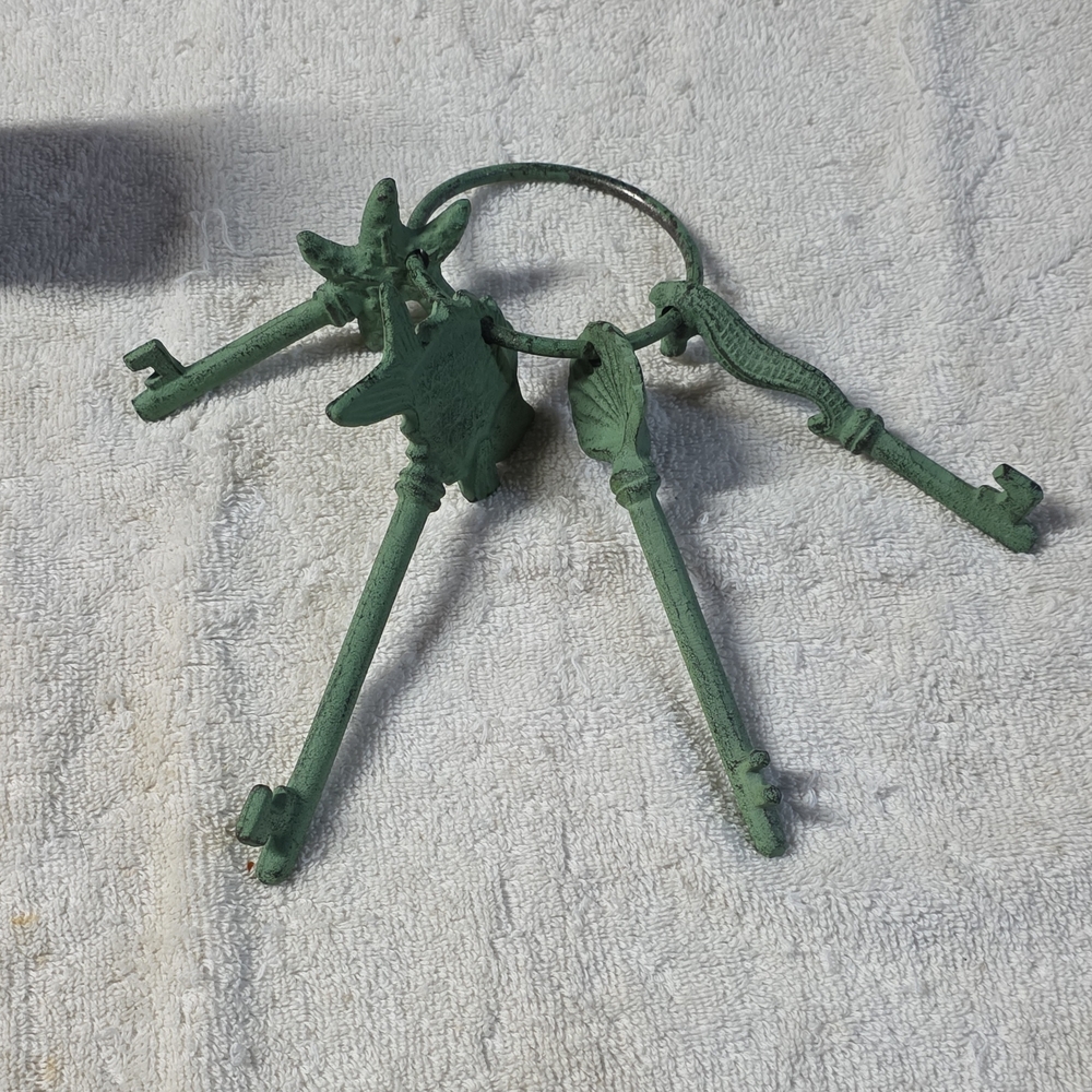 Green Cast Iron Beach Themed Keys
